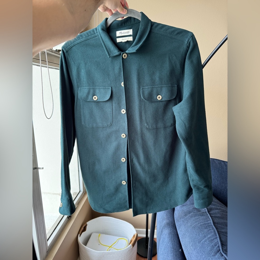 Madewell Men’s Medium “Easy Fit” Teal Flannel